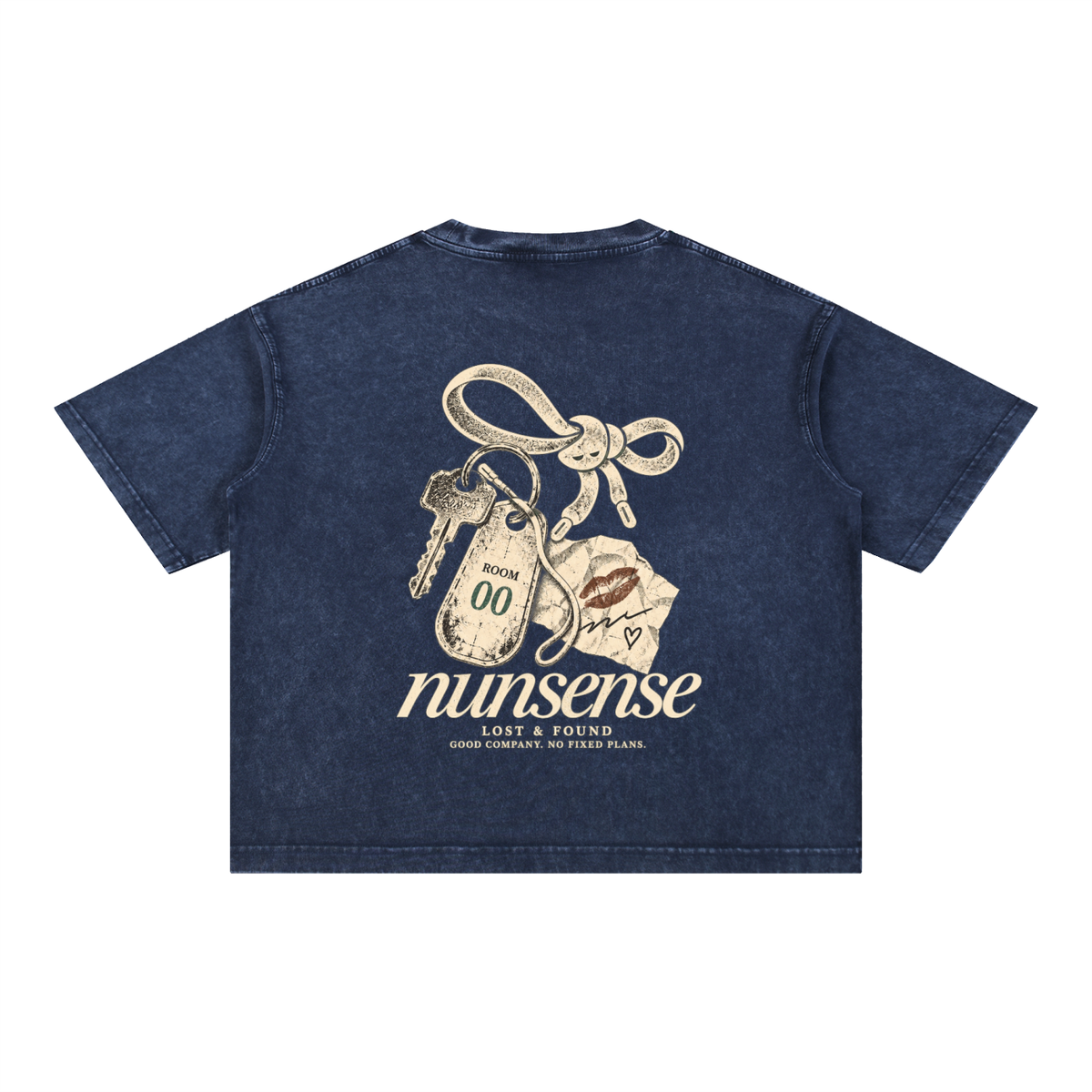 NUNS “LOST & FOUND” TEE - MINERAL WASH BOXY COTTON