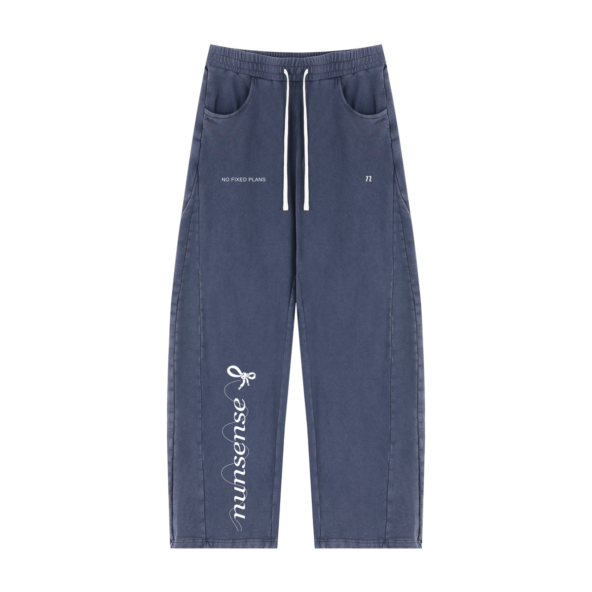 NUNS “NO FIXED PLANS” SWEATPANTS - UNISEX MINERAL WASH BARREL FIT