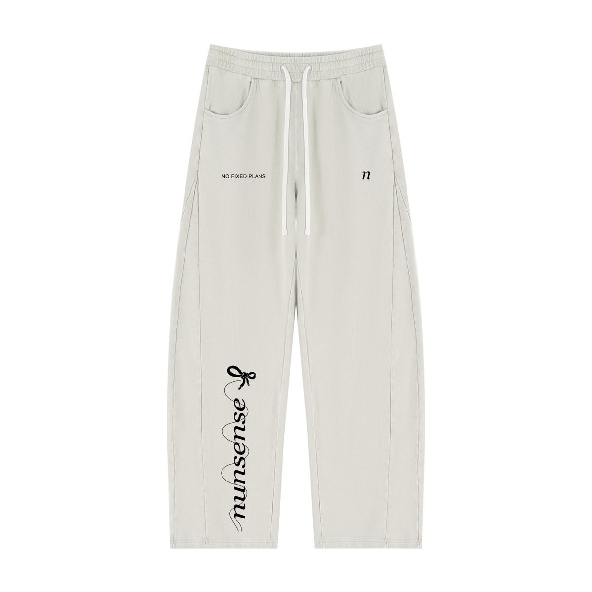 NUNS “NO FIXED PLANS” SWEATPANTS - UNISEX MINERAL WASH BARREL FIT