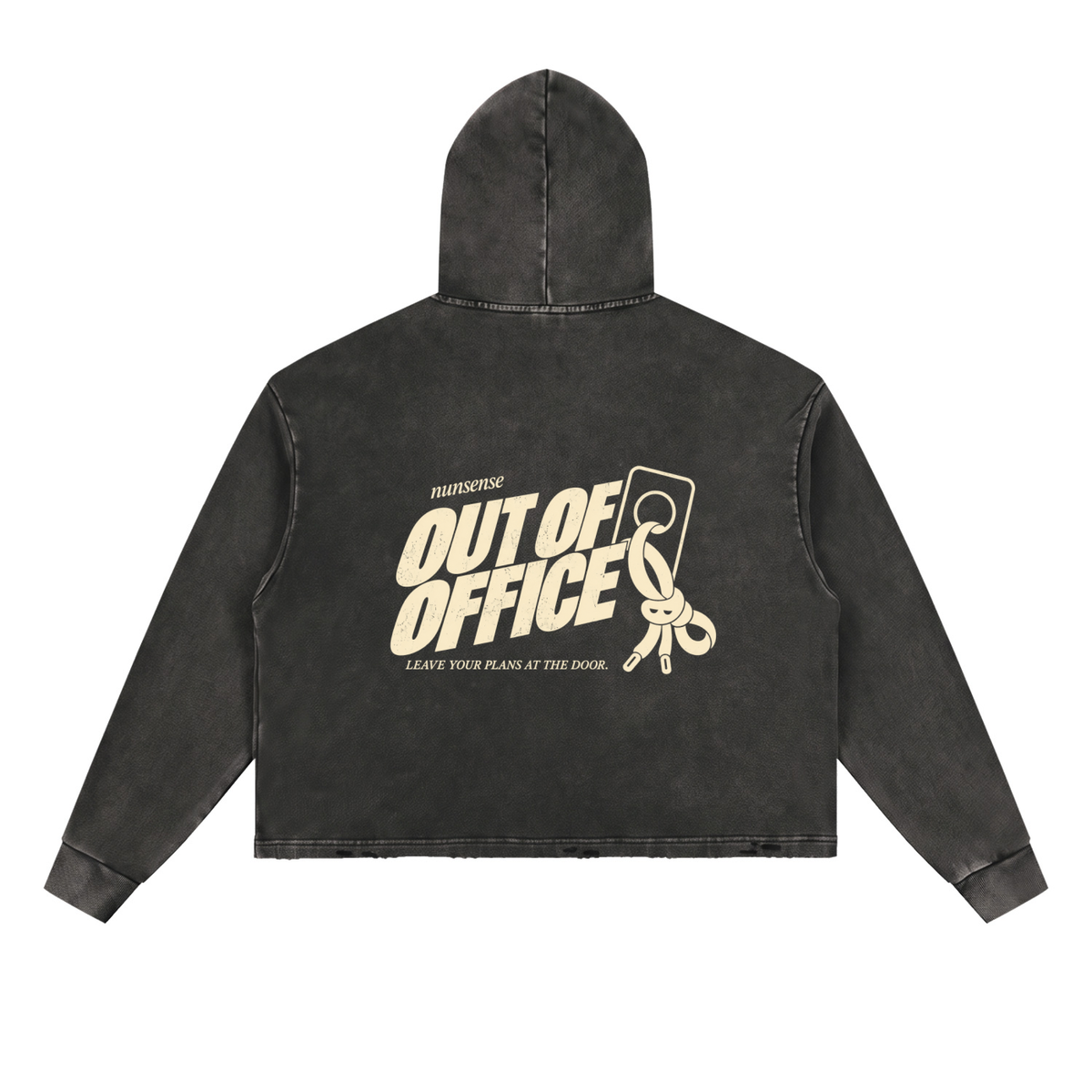 NUNS “BAD HABIT” ZIP HOODIE - VINTAGE WASHED FRAYED HEM
