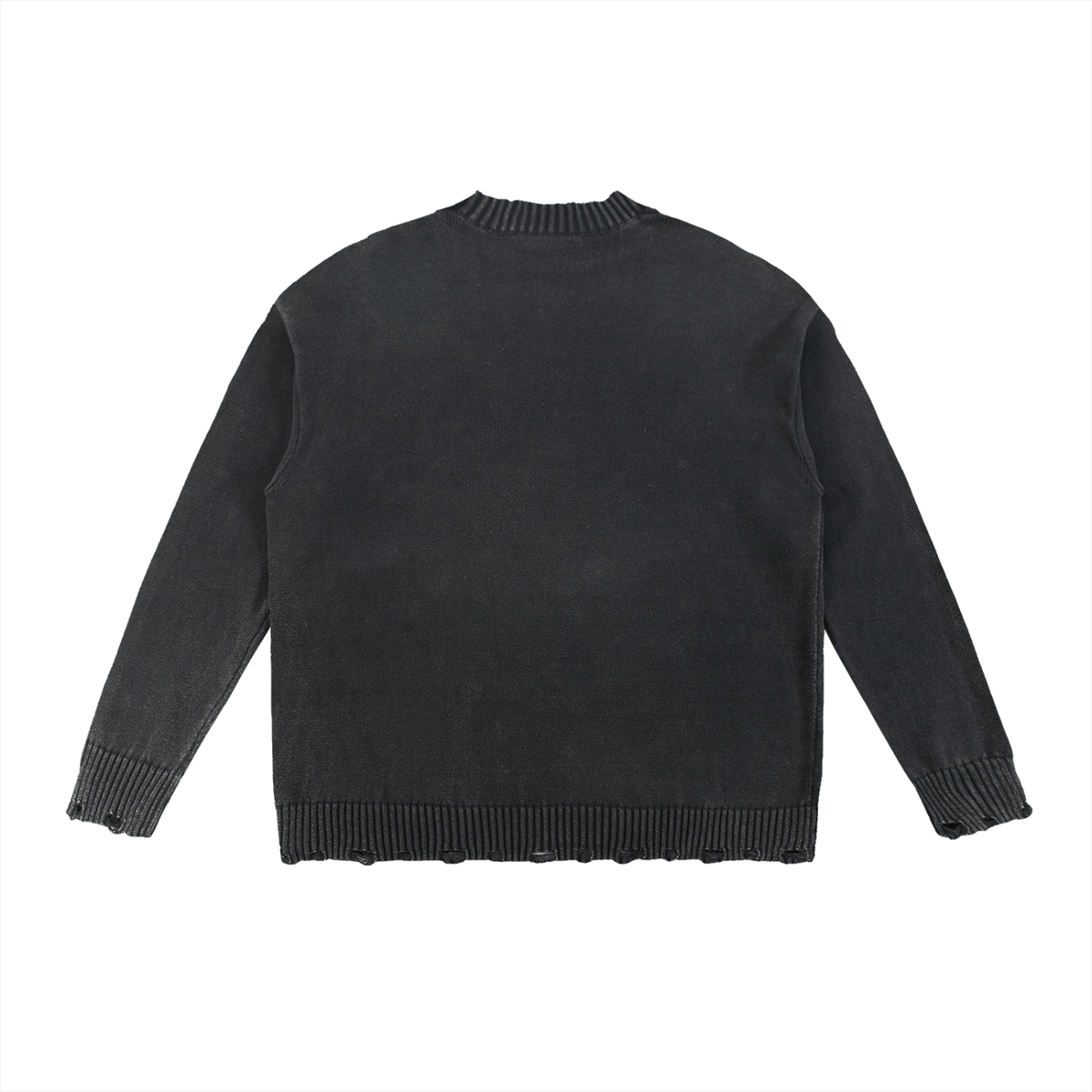 NUNSENSE “BAD HABIT” SWEATER - VINTAGE WASHED HAND-FRAYED SWEATER
